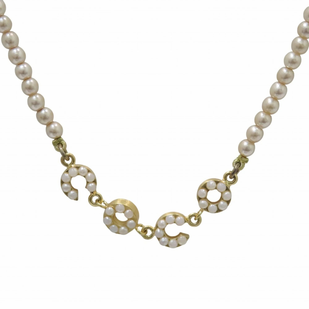 CHANEL Authentic Gold Pearl Necklace